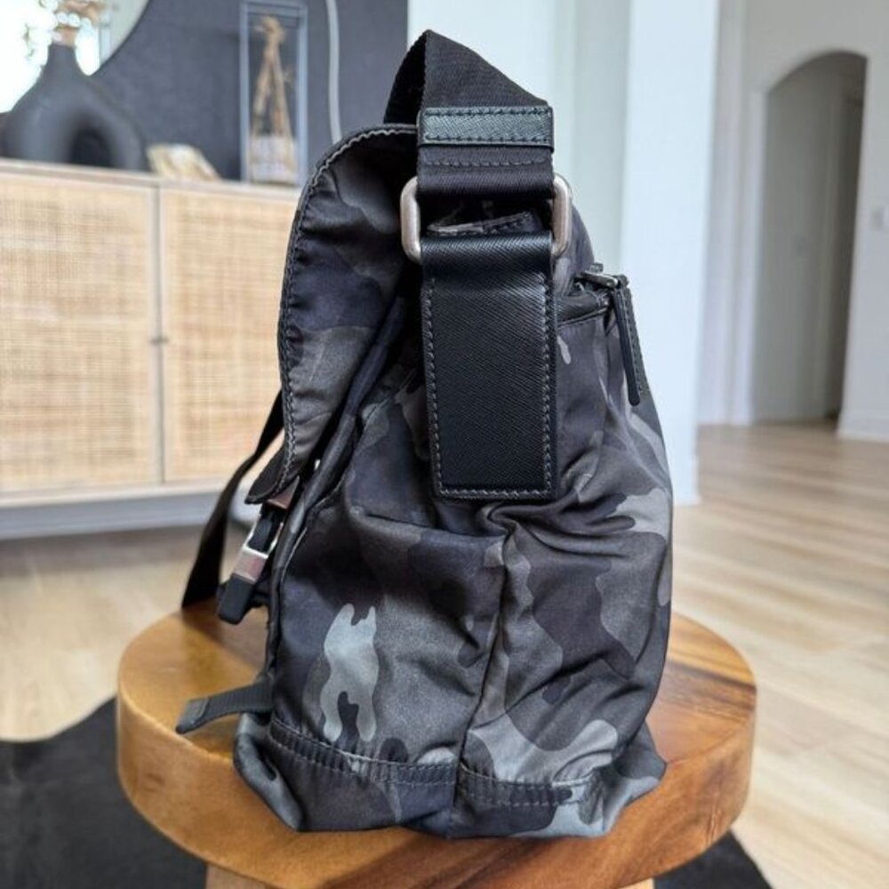 Prada Camouflage Tessuto Double Buckle Messenger Bag - Picture 5 of 12